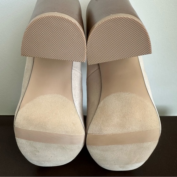 LC Lauren Conrad Suede Blush Block High Heel Pumps Round Toe Women’s - Picture 8 of 14